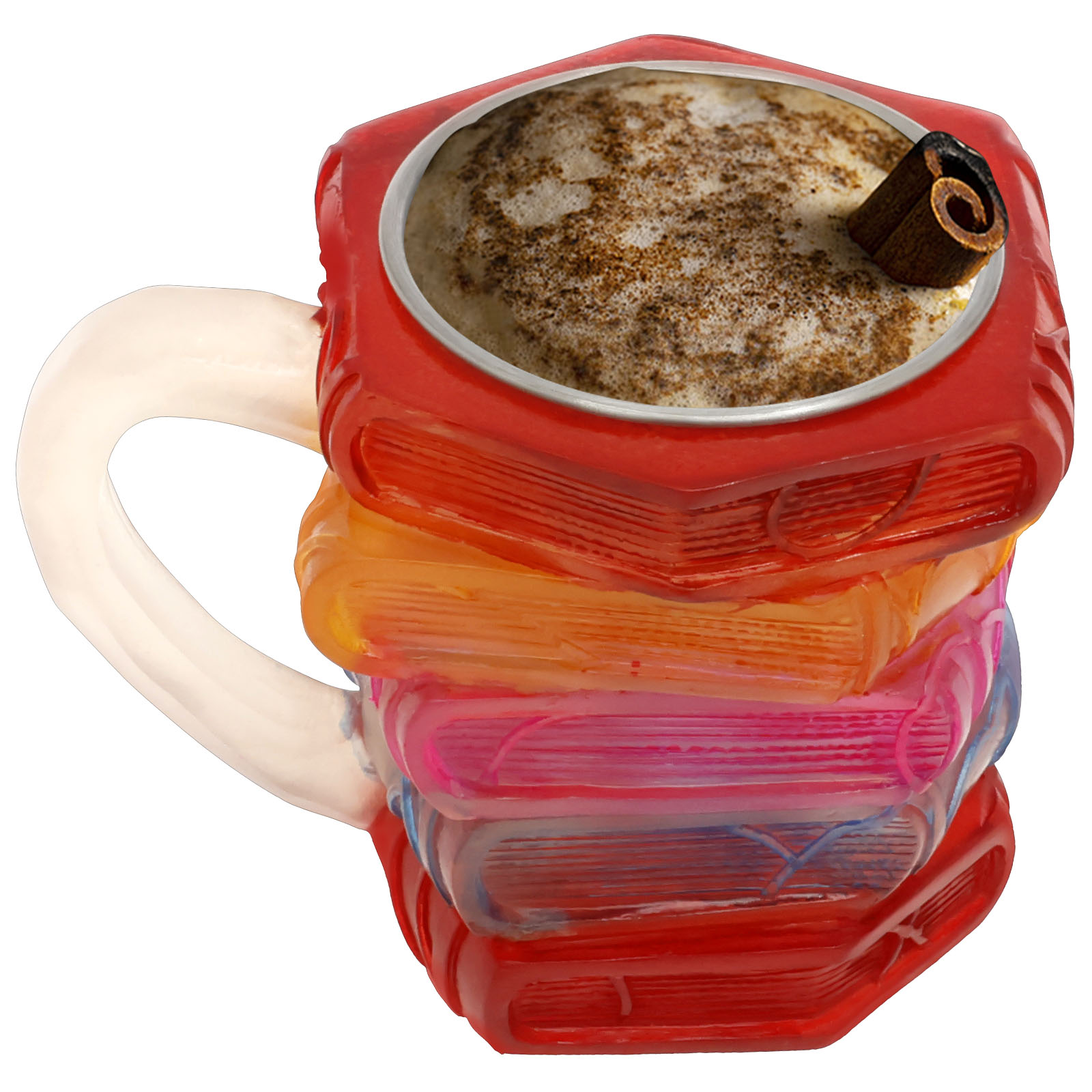 Coffee Equipment Gift - Painted Book Mug 3D Colored Glass